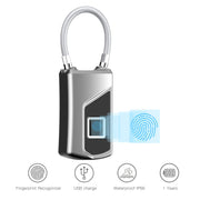 Anytek Ricarica USB Impermeabile Antifurto Senza password Lucchetto per impronte digitali elettricamente intelligente Dimensioni: 3,2 cm × 3,5 cm × 9 cm, Anytek USB Charging Padlock