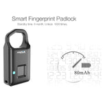 Piccolo lucchetto con rilevamento delle impronte digitali a semiconduttore di ricarica micro USB Anytek P4 3,7 V, P4