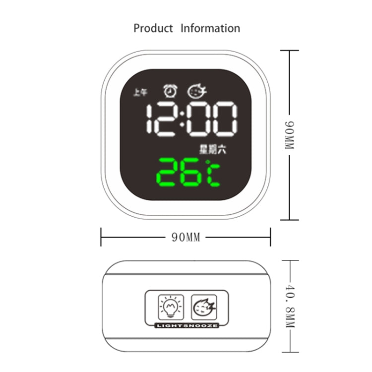 Orologio intelligente domestico USB con luce notturna, funzione di memoria e display LED, Smart Clock