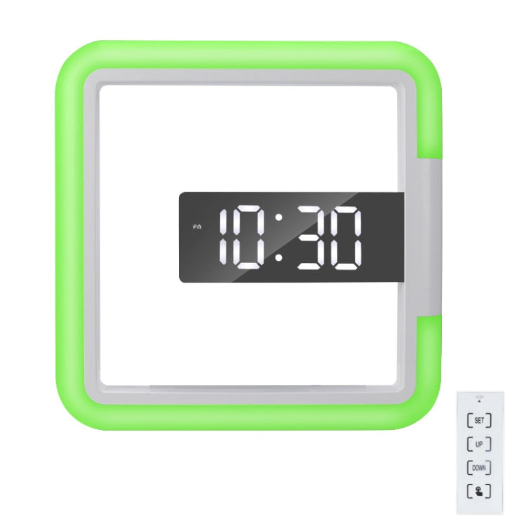 TS-S28-W Termometro quadrato RGB multifunzione Sveglia digitale Orologio da parete cavo a specchio a LED, RGB Thermometer  Clock