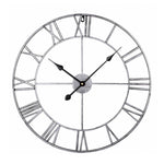 Orologio da parete decorativo muto con numeri romani rotondi in ferro da salotto retrò da 45 cm, 45cm