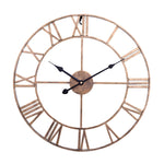 Orologio da parete decorativo muto con numeri romani rotondi in ferro da soggiorno retrò da 60 cm, 60cm