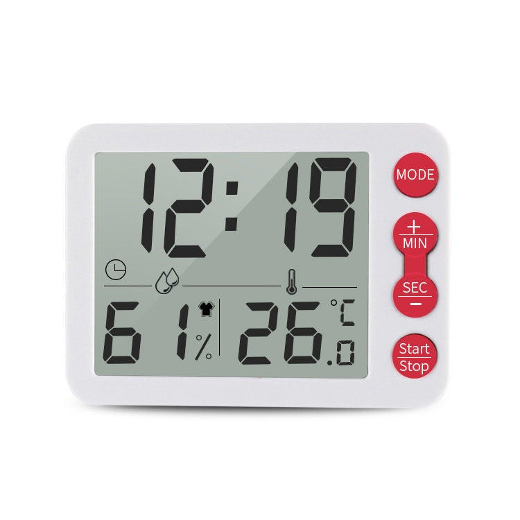 TS-9606-WR Misuratore di umidità della temperatura con timer allarme a schermo grande (bianco rosso)