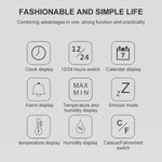 TS-8608 Orologio multifunzione con schermo grande Termometro igrometro creativo per uso domestico, TS-8608