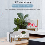 TS-S69-R Sveglia LED multifunzionale Batteria/Ricarica plug-in Orologio specchio per il trucco a doppio scopo, TS-S69-G, TS-S69-HW, TS-S69-R