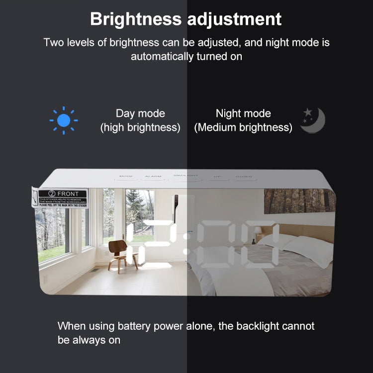 TS-S69-R Sveglia LED multifunzionale Batteria/Ricarica plug-in Orologio specchio per il trucco a doppio scopo, TS-S69-G, TS-S69-HW, TS-S69-R