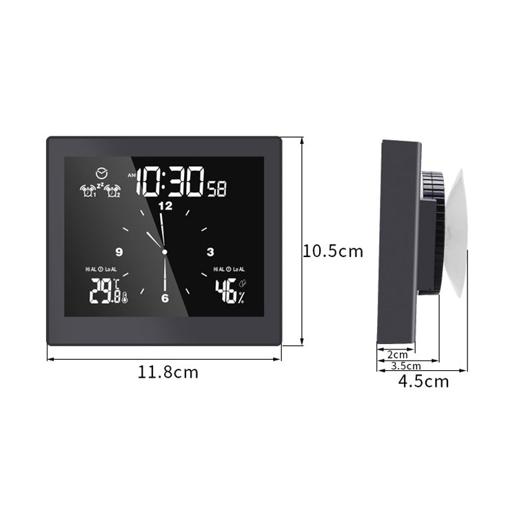 TS-WP10-W Orologio da parete impermeabile per bagno, timer, termometro domestico, igrometro, TS-WP10-W, TS-WP10-B