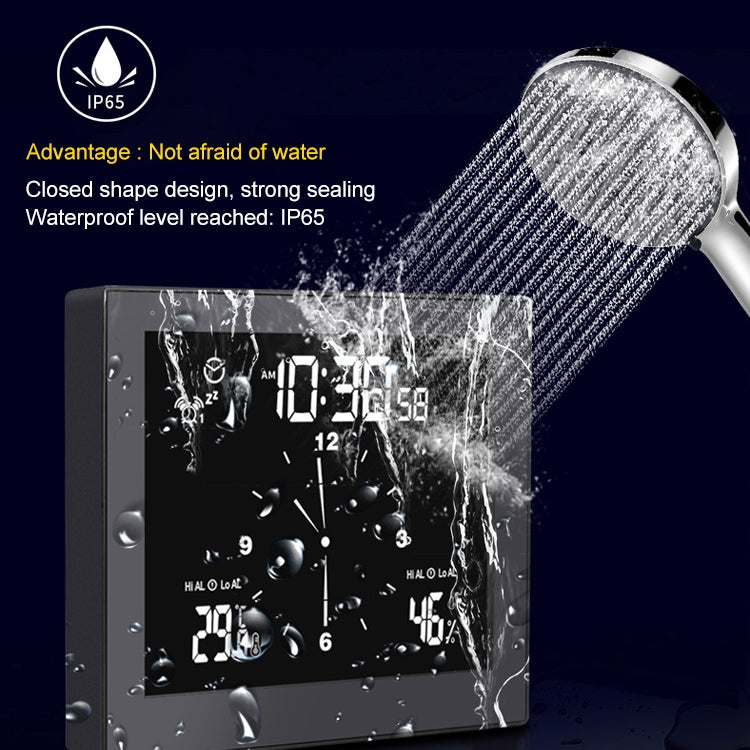TS-WP10-W Orologio da parete impermeabile per bagno, timer, termometro domestico, igrometro, TS-WP10-W, TS-WP10-B