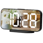 8821 Sveglia snooze a doppio scopo con specchio a LED, 8821(Black), 8821(White)