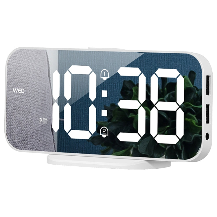 8821 Sveglia snooze a doppio scopo con specchio a LED, 8821(Black), 8821(White)