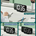 8821 Sveglia snooze a doppio scopo con specchio a LED, 8821(Black), 8821(White)