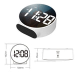 8816 Sveglia LED rotonda a doppio scopo a specchio, 8816(Black), 8816(White)