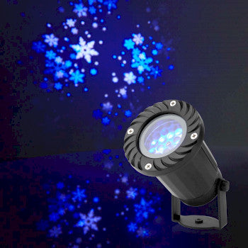 Decorative Light | LED snowflake projector | White and blue ice crystals | Indoor & Outdoor