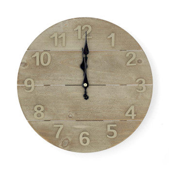 Wall Clock | Diameter: 300mm | Wood | Beige / Brown