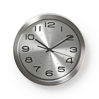 Wall Clock | Diameter: 300mm | Stainless Steel | Silver