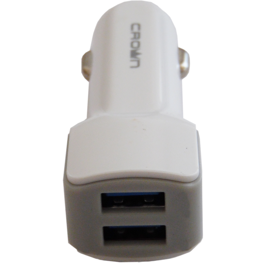 Caricabatterie per auto 2xUSB bianco CrownMicro 6941141601456 CMCC-003
