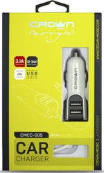 Caricabatterie per auto con due porte USB 3.1A e cavo micro USB Crown Micro CMCC-005 6941141601463