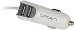 Caricabatterie per auto con due porte USB 3.1A e cavo micro USB Crown Micro