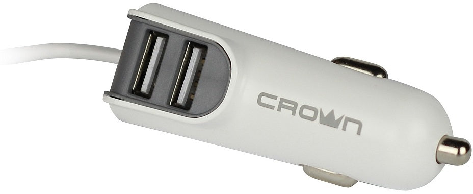 Caricabatterie per auto con due porte USB 3.1A e cavo micro USB Crown Micro
