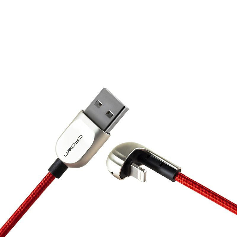 Cavo di ricarica e sincronizzazione telato 1m 2A USB Lightning Crown Micro 6941141601111 CMCU-012L