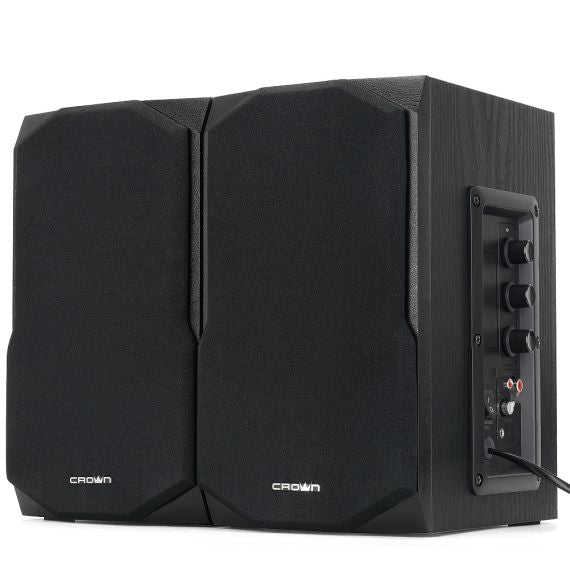 Altoparlanti per PC sistema audio 2.0 50W in legno nero Crown Micro