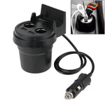 Caricatore per auto con due porte USB e due prese accendisigari da 5 V 1 A+2,4 A con funzione di supporto, 5V 1A+2.4A