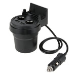 Caricatore per auto con due porte USB e due prese accendisigari da 5 V 1 A+2,4 A con funzione di supporto, 5V 1A+2.4A