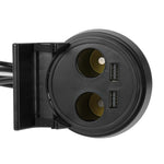 Caricatore per auto con due porte USB e due prese accendisigari da 5 V 1 A+2,4 A con funzione di supporto, 5V 1A+2.4A