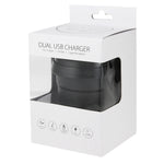 Caricatore per auto con due porte USB e due prese accendisigari da 5 V 1 A+2,4 A con funzione di supporto, 5V 1A+2.4A