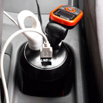 Caricatore per auto con due porte USB e due prese accendisigari da 5 V 1 A+2,4 A con funzione di supporto, 5V 1A+2.4A