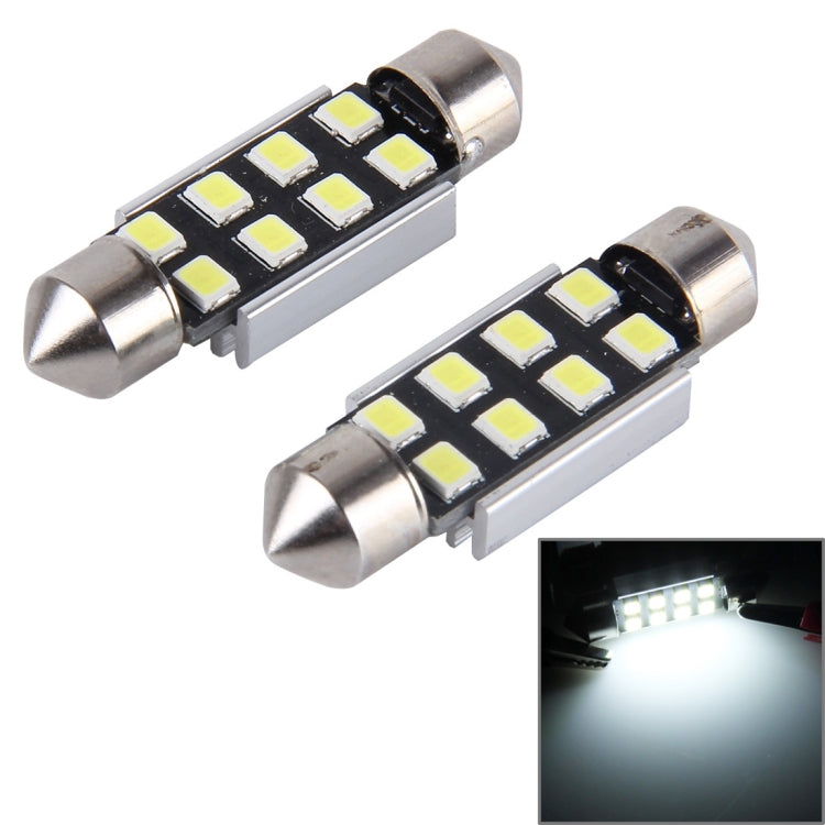 2 PZ 36mm Festoon 3W 300LM Luce bianca 8 LED 3528 SMD Canbus Lampade da lettura per auto senza errori, DC 12, 36mm
