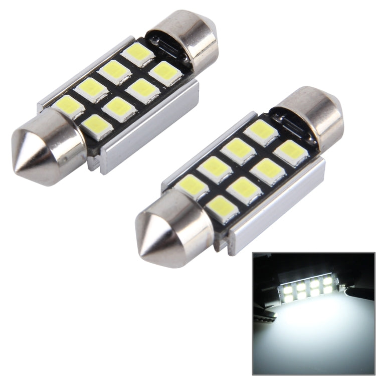 2 PZ 41mm Festoon 3W 300LM Luce bianca 8 LED 3528 SMD Canbus Lampade da lettura per auto senza errori, DC 12, 41mm