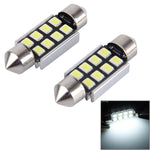 2 PZ 41mm Festoon 3W 300LM Luce bianca 8 LED 3528 SMD Canbus Lampade da lettura per auto senza errori, DC 12, 41mm