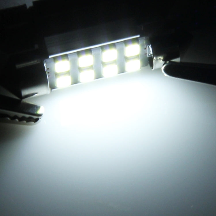2 PZ 41mm Festoon 3W 300LM Luce bianca 8 LED 3528 SMD Canbus Lampade da lettura per auto senza errori, DC 12, 41mm