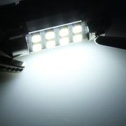 2 PZ 41mm Festoon 3W 300LM Luce bianca 8 LED 3528 SMD Canbus Lampade da lettura per auto senza errori, DC 12, 41mm