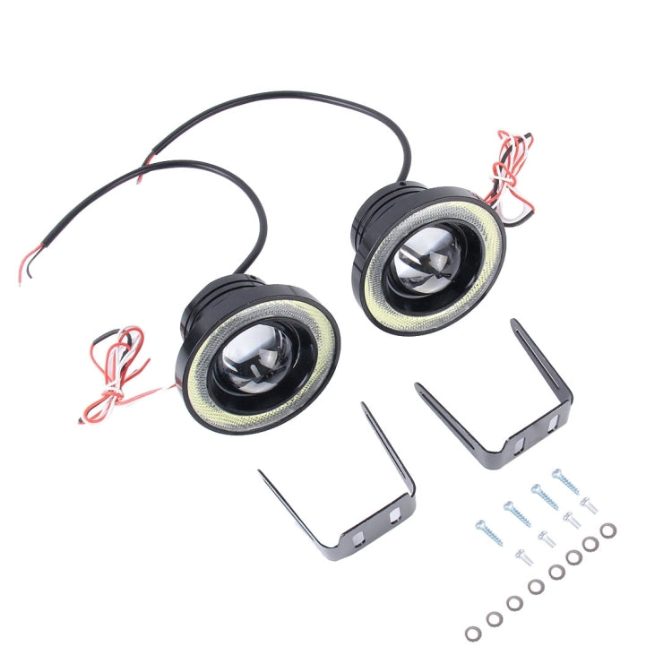 Fendinebbia per auto Angel Eyes da 3,5 pollici DC 12V 10W 900LM 7000K (luce bianca + luce bianca), 3.5 inch