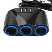 Caricatore per auto 12-24 V 3,1 A 3 porte USB e 3 prese per accendisigari, 12-24V 3.1A  With 23 USB