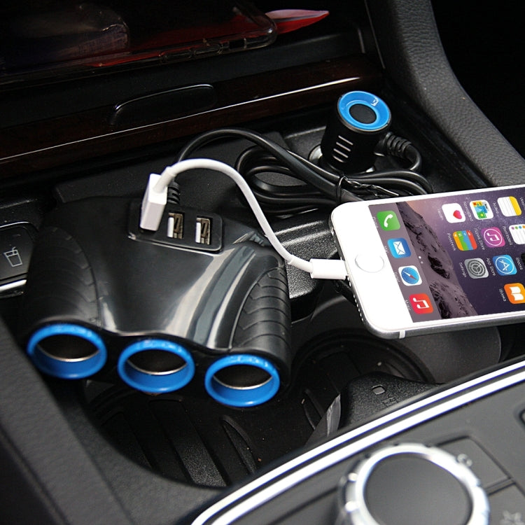 Caricatore per auto 12-24 V 3,1 A 3 porte USB e 3 prese per accendisigari, 12-24V 3.1A  With 23 USB