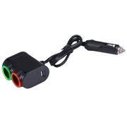 Caricabatteria da auto con presa accendisigari USB da auto dal design aerodinamico Olesson con luce LED colorata, 1631