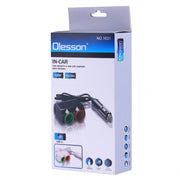 Caricabatteria da auto con presa accendisigari USB da auto dal design aerodinamico Olesson con luce LED colorata, 1631