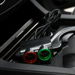 Caricabatteria da auto con presa accendisigari USB da auto dal design aerodinamico Olesson con luce LED colorata, 1631