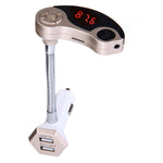Kit trasmettitore FM Bluetooth per auto con caricatore doppio USB GT86, supporto display LCD/riproduzione musicale con scheda TF/vivavoce, GT86 (Black), GT86 (Gold), GT86 (Silver)