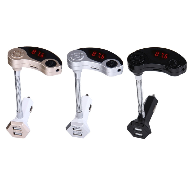 Kit trasmettitore FM Bluetooth per auto con caricatore doppio USB GT86, supporto display LCD/riproduzione musicale con scheda TF/vivavoce, GT86 (Black), GT86 (Gold), GT86 (Silver)