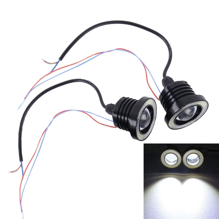 2 pezzi 2,5 pollici DC12-24V 10W 900LM 6500K Car Angel Eyes Fendinebbia Fendinebbia, Lunghezza cavo: 20 cm (luce bianca + luce bianca), 2.5 inch 10W 900LM/6500K  White+White