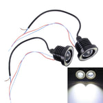 2 pezzi 2,5 pollici DC12-24V 10W 900LM 6500K Car Angel Eyes Fendinebbia Fendinebbia, Lunghezza cavo: 20 cm (luce bianca + luce bianca), 2.5 inch 10W 900LM/6500K  White+White