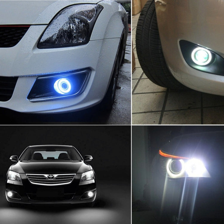 2 pezzi 2,5 pollici DC12-24V 10W 900LM 6500K Car Angel Eyes Fendinebbia Fendinebbia, Lunghezza cavo: 20 cm (luce bianca + luce bianca), 2.5 inch 10W 900LM/6500K  White+White
