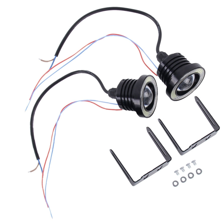 2 pezzi 2,5 pollici DC12-24V 10W 900LM 6500K Car Angel Eyes Fendinebbia Fendinebbia, Lunghezza cavo: 20 cm (luce bianca + luce bianca), 2.5 inch 10W 900LM/6500K  White+White