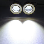 2 pezzi 2,5 pollici DC12-24V 10W 900LM 6500K Car Angel Eyes Fendinebbia Fendinebbia, Lunghezza cavo: 20 cm (luce bianca + luce bianca), 2.5 inch 10W 900LM/6500K  White+White