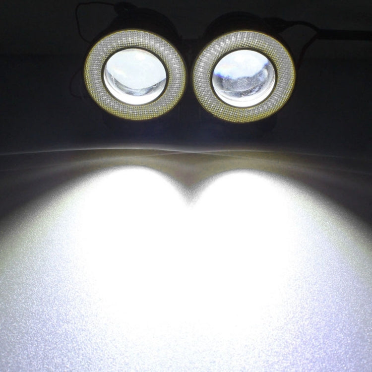 2 pezzi 2,5 pollici DC12-24V 10W 900LM 6500K Car Angel Eyes Fendinebbia Fendinebbia, Lunghezza cavo: 20 cm (luce bianca + luce bianca), 2.5 inch 10W 900LM/6500K  White+White