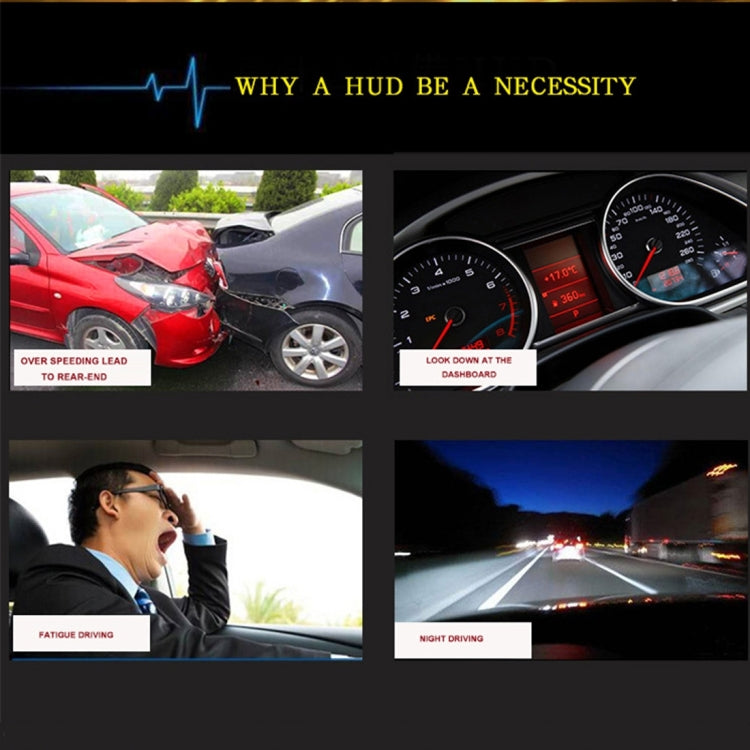 Geyiren A5 HUD Head Up Display per auto da 3,5 pollici con sistema GPS, display a due modalità, sensori di luce, velocità KM/h MPH, bussola, allarme di velocità, A5(Black), A5 (Green Light)